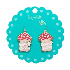 Erstwilder Shiitake Happens Enamel Drop Earrings* Enamel Earrings