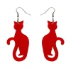 Erstwilder Sitting Cat Bubble Resin Drop Earrings - Red* Essential Earrings