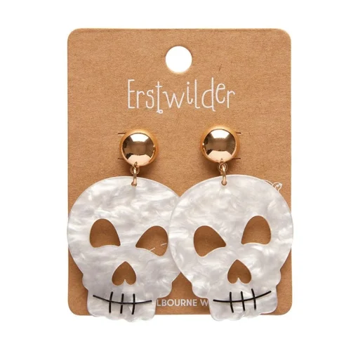 Erstwilder Skull Ripple Statement Earrings - White* Essential Earrings
