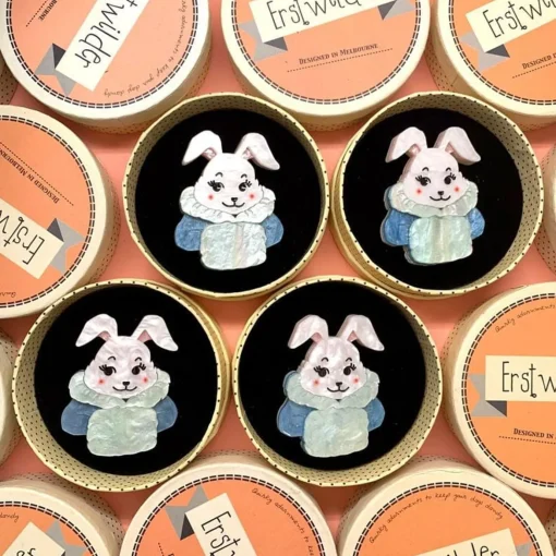 Erstwilder Snuggly Buffy Bunny Brooch* Brooches