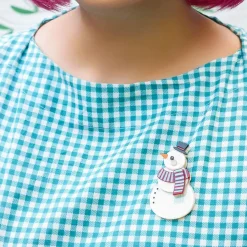 Erstwilder Snuggy Snowman Brooch* Brooches
