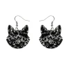 Erstwilder Solid Cat Head Chunky Glitter Resin Drop Earrings - Silver* Essential Earrings