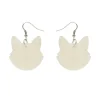 Erstwilder Solid Cat Head Ripple Resin Drop Earrings - White* Essential Earrings