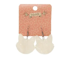 Erstwilder Solid Cat Head Ripple Resin Drop Earrings - White* Essential Earrings