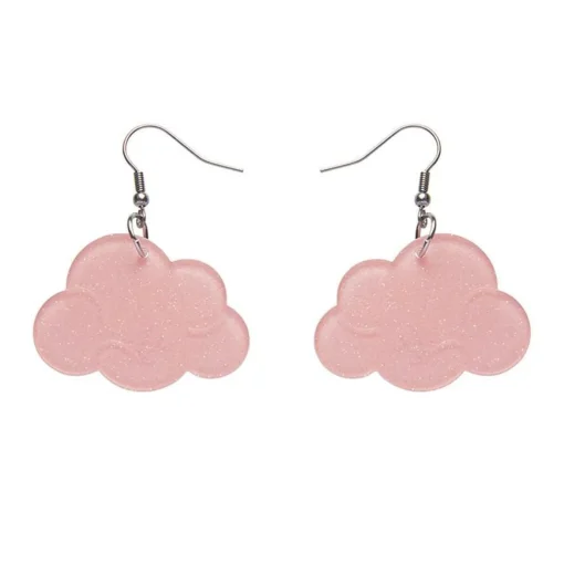 Erstwilder Solid Cloud Glitter Resin Drop Earrings - Pink* Essential Earrings