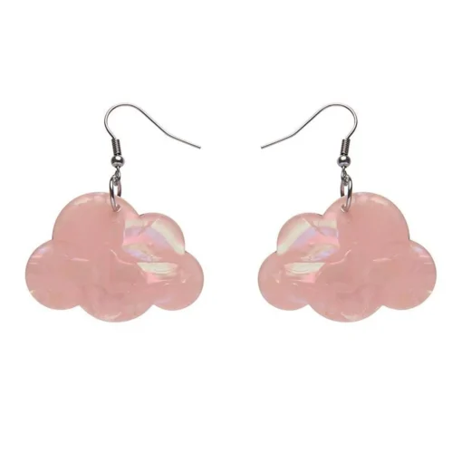Erstwilder Solid Cloud Solid Glitter Resin Drop Earrings - Pink* Essential Earrings