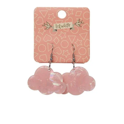 Erstwilder Solid Cloud Solid Glitter Resin Drop Earrings - Pink* Essential Earrings