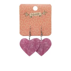Erstwilder Solid Heart Ripple Resin Drop Earrings - Mauve* Essential Earrings