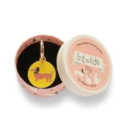 Erstwilder Spiffy The Sausage Dog Enamel Pet Charm* Enamel Key Rings