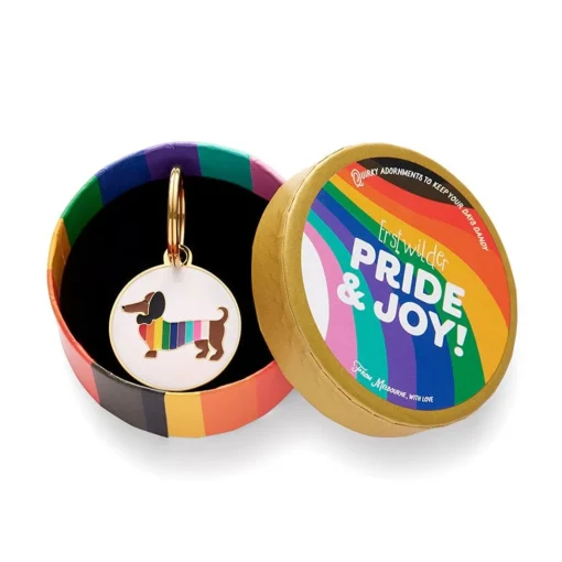 Erstwilder Spiffy The Supportive Dog Enamel Charm* Enamel Key Rings