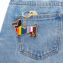 Erstwilder Spiffy The Supportive Dog Enamel Key Ring* Enamel Key Rings