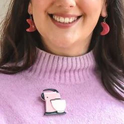Erstwilder Spin Me Right Round Brooch - Pink* Brooches
