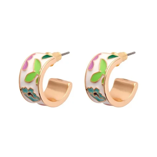 Erstwilder Spring To Life Enamel Huggie Earrings* Enamel Earrings