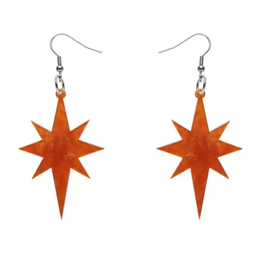 Erstwilder Starburst Ripple Resin Drop Earrings - Orange* Essential Earrings