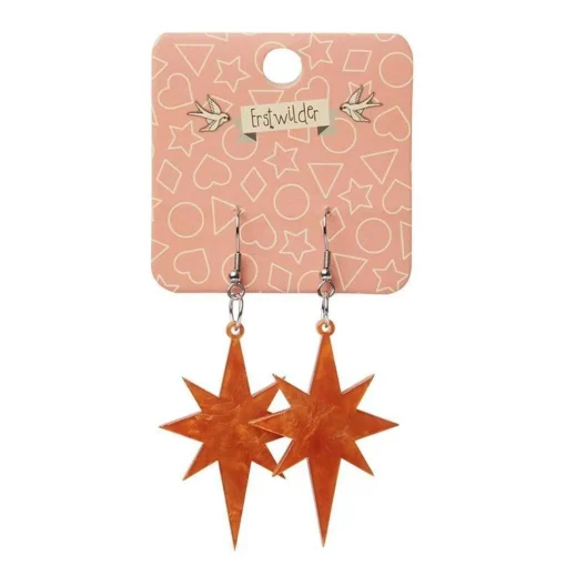 Erstwilder Starburst Ripple Resin Drop Earrings - Orange* Essential Earrings