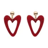 Erstwilder Statement Glitter Ripple Resin Heart Drop Earrings - Red* Essential Earrings