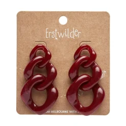 Erstwilder Statement Marble Chain Earrings - Ruby Red* Essential Earrings