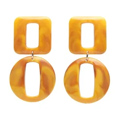 Erstwilder Statement Marble Chunky Drop Earrings - Mustard* Essential Earrings