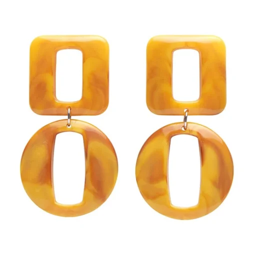 Erstwilder Statement Marble Chunky Drop Earrings - Mustard* Essential Earrings