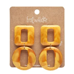Erstwilder Statement Marble Chunky Drop Earrings - Mustard* Essential Earrings
