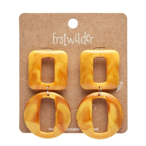 Erstwilder Statement Marble Chunky Drop Earrings - Mustard* Essential Earrings