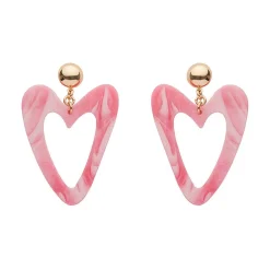 Erstwilder Statement Marble Resin Heart Drop Earrings - Pink* Essential Earrings