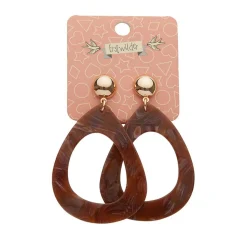 Erstwilder Statement Marble Resin Tear Drop Earrings - Brown* Essential Earrings