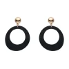Erstwilder Statement Ripple Resin Circle Drop Earrings - Black* Essential Earrings