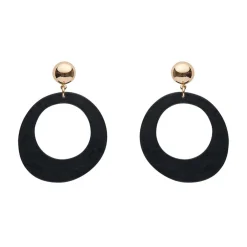 Erstwilder Statement Ripple Resin Circle Drop Earrings - Black* Essential Earrings