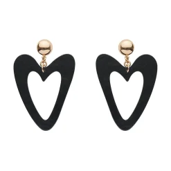 Erstwilder Statement Ripple Resin Heart Drop Earrings - Black* Essential Earrings