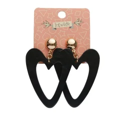 Erstwilder Statement Ripple Resin Heart Drop Earrings - Black* Essential Earrings