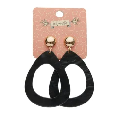 Erstwilder Statement Ripple Resin Tear Drop Earrings - Black* Essential Earrings