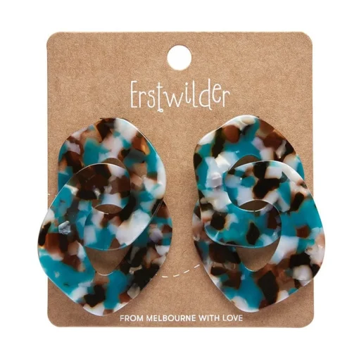 Erstwilder Statement Tort Chunky Chain Earrings - Blue* Essential Earrings