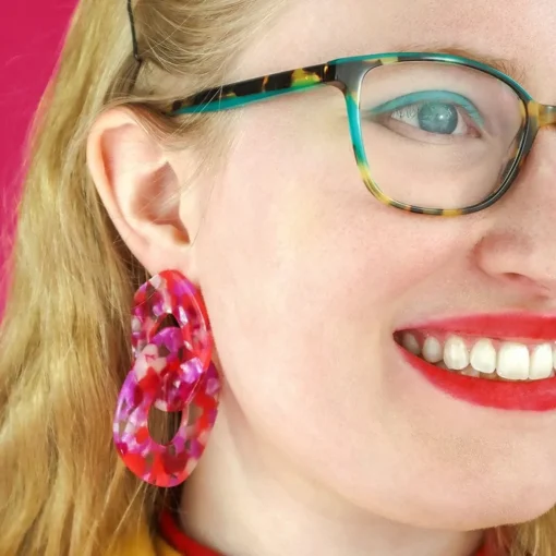 Erstwilder Statement Tort Chunky Chain Earrings - Pink* Essential Earrings