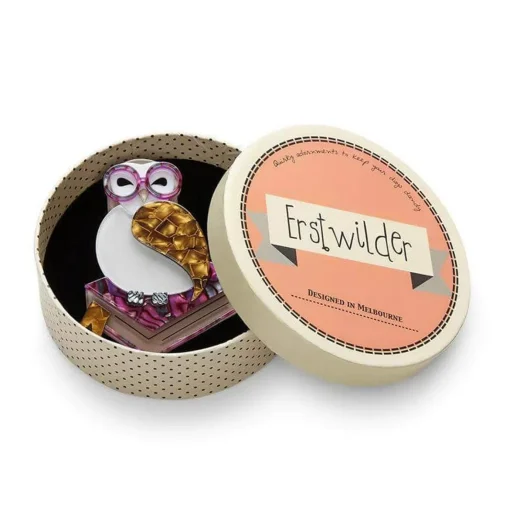 Erstwilder Studious Snow Owl Brooch* Brooches