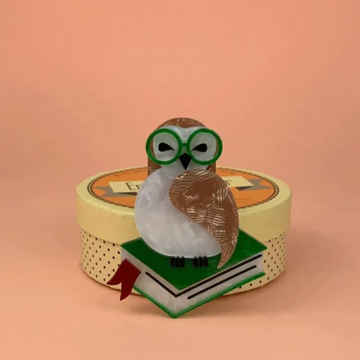 Erstwilder Studious Snow Owl Brooch* Brooches