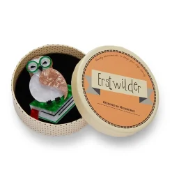 Erstwilder Studious Snow Owl Brooch* Brooches