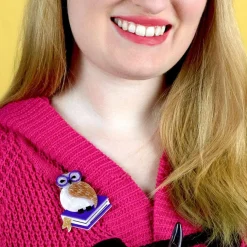 Erstwilder Studious Snow Owl Brooch* Brooches