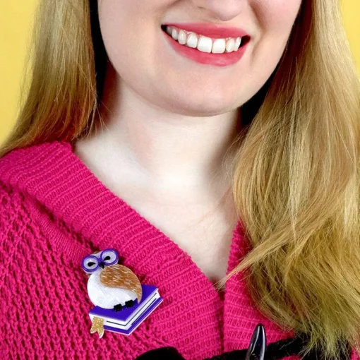Erstwilder Studious Snow Owl Brooch* Brooches