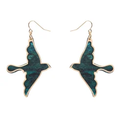 Erstwilder Swallow Ripple Glitter Resin Drop Earrings - Green* Essential Earrings