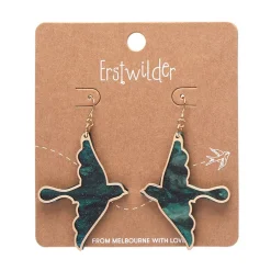 Erstwilder Swallow Ripple Glitter Resin Drop Earrings - Green* Essential Earrings