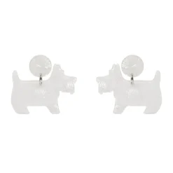 Erstwilder Terrier Textured Resin Drop Earrings - White* Essential Earrings