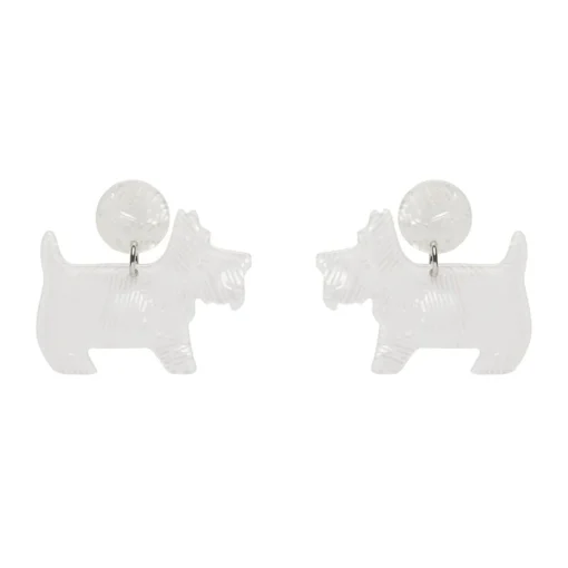 Erstwilder Terrier Textured Resin Drop Earrings - White* Essential Earrings