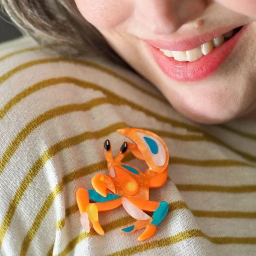 Erstwilder The Guarded Golden Ghost Crab Brooch* Brooches