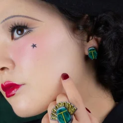 Erstwilder The Heart Of Egypt Scarab Stud Earrings* Earrings