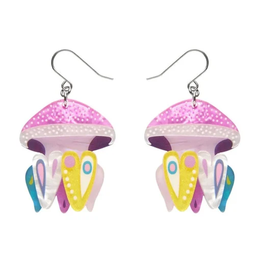 Erstwilder The Whimsical White Spotted Jellyfish Drop Earrings* Earrings