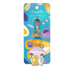 Erstwilder The Whimsical White Spotted Jellyfish Enamel Key Ring* Enamel Key Rings