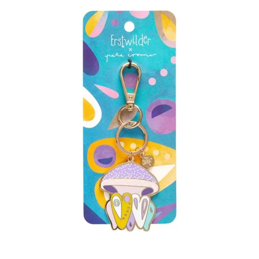 Erstwilder The Whimsical White Spotted Jellyfish Enamel Key Ring* Enamel Key Rings