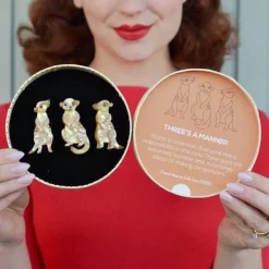 Erstwilder Three'S A Manner Meerkat Brooch Set* Brooches
