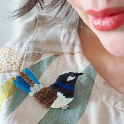 Erstwilder Thunderbolt Of Cobalt Brooch* Brooches